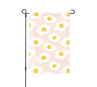 Œufs frits (aliment) Répéter,Drapeau de jardin décoratif double face pour intérieur et extérieur, 30 x 45 cm