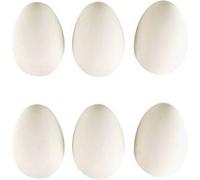 Œufs plastique blanc 6 x 4,5 cm x 6 pcs Blanc G