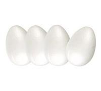 Œufs polystyrène - 4 pièces - 4 x 6 cm - personnalisable Blanc G