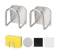 UFUFMATE Lot de 2 porte-éponges magnétiques en acier inoxydable à suspendre pour évier de cuisine (argenté)