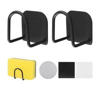 UFUFMATE Lot de 2 porte-éponges magnétiques en acier inoxydable à suspendre pour évier de cuisine (noir)