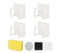 UFUFMATE Lot de 4 porte-éponges magnétiques à séchage rapide en acier inoxydable pour évier de cuisine (Beige)