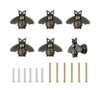 UFURMATE Bumble Bee Lot de 6 boutons de placard rétro à trou unique Bronze