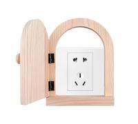 UFURMATE Cache-interrupteur mural 9 x 9 cm en bois pour prise de courant ou interrupteurs (jaune clair)