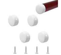 UFURMATE Capuchon d’extrémité de main courante, 4PCS 45mm/1.77" 201 en acier inoxydable bouchons d’extrémité de main courante ronds marches d’escalier couverture d’extrémité de Rail à main (blanc)