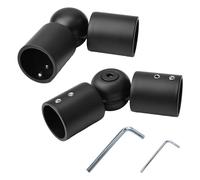 UFURMATE connecteur de coin réglable, 2Pcs en acier inoxydable coins tige connecteur coude robuste connecteur de coin de tige articulée de 90 degrés à 180 degrés pour 1 pouce tige (noir)