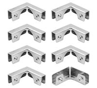 UFURMATE Connecteur en verre 4Pcs pince en verre en acier inoxydable connecteurs en verre 2 voies porte-clip sans bords pour fixer ou bricolage vitrine en verre, pour 5-8mm d’épaisseur