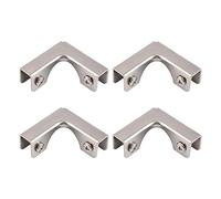 UFURMATE Connecteur en verre, Lot de 4 Connecteurs en verre à deux voies en acier laminé à froid sans bord, pour aquarium ou bricolage, garde-vent en verre, vitrine en verre, pour une épaisseur de 6 à