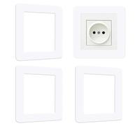 UFURMATE Couverture en acrylique pour interrupteur, 4 pièces, protecteur pour interrupteur simple, plaque murale pour doigt pour décoration d'interrupteur (blanc)
