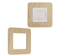 UFURMATE Couvre-interrupteur, 2 pièces en grain de bois, autocollant protecteur pour interrupteur simple, décoration murale pour bureau à domicile (jaune clair)