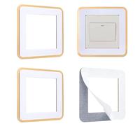 UFURMATE Couvre-interrupteur double couche en acrylique, 4 pièces, protecteur d'interrupteur simple pour prise murale, plaque de doigt pour décoration d'interrupteur (blanc, or)
