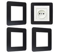 UFURMATE Couvre-interrupteur en résine, 4 pièces, protège-interrupteur simple, plaque murale pour doigt pour décoration d'interrupteur (Noir)