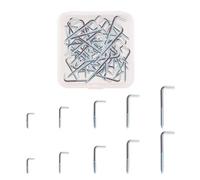 UFURMATE - Crochets à visser, 120 pièces, 5 tailles, crochets en L à épaulement pour commode, crochets à vêtements, crochets à angle droit, crochets à vis autotaraudeuses pour suspension intérieure et