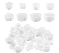UFURMATE Lot de 152 bouchons en plastique transparent pour salière et poivrière - Embouts ronds de rechange pour pots, bouteilles, tuyaux (8 tailles)