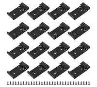 UFURMATE Lot de 16 clips de montage sur rail DIN universels de 35 mm de large en alliage d'aluminium avec vis de montage (noir)