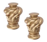 UFURMATE Lot de 2 embouts de rideaux en plastique pour tringle à rideaux décoratifs de fenêtre, convient aux tringles à rideaux de diamètre 32 mm (spirale dorée)