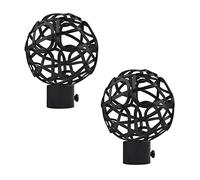 UFURMATE Lot de 2 embouts de tringle à rideaux décoratifs creux en métal, diamètre intérieur 19 mm (noir)