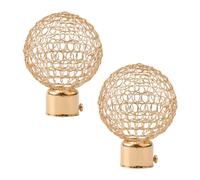 UFURMATE Lot de 2 embouts de tringle à rideaux dorés en forme de boule creuse - Diamètre intérieur : 25,5 mm