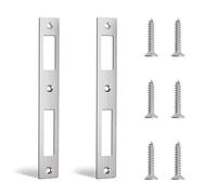 UFURMATE Lot de 2 gâches plates pour porte extérieure, plaque de renforcement de sécurité à double trou en acier inoxydable pour portes extérieures et intérieures