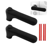 UFURMATE Lot de 2 housses de poignée de porte en silicone 15 x 5,8 x 3,5 cm avec décoration en forme de cœur - Noir