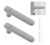 UFURMATE Lot de 2 housses de poignée de porte, jolis gants en silicone antistatiques et anti-collision pour poignées de porte carrées plates (gris)