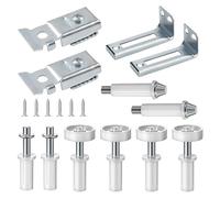 UFURMATE Lot de 2 kits de quincaillerie pour porte de placard à deux volets, y compris 2 pivots supérieurs à ressort, 4 roues de guidage supérieures, 2 pivots inférieurs, 2 supports, 2 dispositifs de