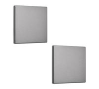 UFURMATE Lot de 2 plaques murales vierges en plastique sans vis - 8,6 x 8,6 cm - Double plaque murale vierge pour appareils électriques - Pour prises ou interrupteurs inutilisés (gris)