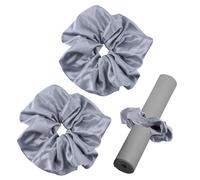 UFURMATE Lot de 2 tapis de yoga chouchou en satin durable et extensible, s'adapte à tous les tapis de yoga standard pour le transport et le rangement (bleu-gris)