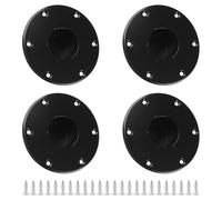 UFURMATE Lot de 4 bases de montage rondes en aluminium pour table de camping-car et remorque (4 bases pour 2 pieds)