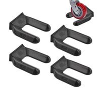 UFURMATE Lot de 4 butées de roue de chaise, dessous de verre en plastique, anti-soulèvement, patins antidérapants pour roulettes de meubles pour chaises, canapés (noir)