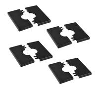 UFURMATE Lot de 4 cache-tuyaux carrés autocollants en plastique ABS pour tuyau de douche de 28 mm de diamètre (noir)