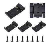 UFURMATE Lot de 4 Clips de Fixation pour Rail DIN, 35 mm de Large, Pinces Fixes, Clips de Relais Solides en Alliage d'Aluminium avec 8 Vis de Montage (Noir)