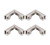 UFURMATE Lot de 4 connecteurs en verre laminés à froid en acier à 2 voies pour fixation ou bricolage d'aquarium, protection contre le vent, vitrine en verre, pour 3 à 6 mm d'épaisseur