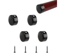 UFURMATE Lot de 4 embouts de main courante ronds en acier inoxydable 201 de 45 mm (noir)