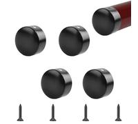 UFURMATE Lot de 4 embouts de main courante ronds en acier inoxydable 201 de 49 mm de diamètre intérieur (noir)