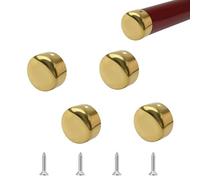 UFURMATE Lot de 4 embouts ronds en acier inoxydable 201 - Pour marche d'escalier - Pour main courante de 45 mm de diamètre - Doré
