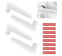 UFURMATE Lot de 4 housses de poignée de porte en silicone blanc transparent antidérapant avec bande adhésive anti-collision pour leviers de porte carrés plats