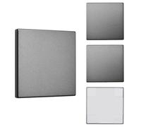 UFURMATE Lot de 4 plaques murales vierges en plastique - 8,6 x 8,6 cm - Sans vis - Double plaque murale vierge - Pour prises ou interrupteurs inutilisés (gris foncé)