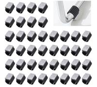 UFURMATE Lot de 40 patins de chaise avec piquets de localisation en plastique avec patins en feutre antidérapants pour pieds de chaise ronds de 16 mm (noir)
