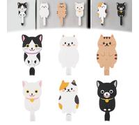 UFURMATE Lot de 6 crochets magnétiques 2 en 1 en forme de queue de chat pour décoration de maison ou de bureau