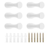 UFURMATE Lot de 6 crochets muraux créatifs en forme de sablier en acier inoxydable pour entrée, salle de bain, cuisine (blanc)