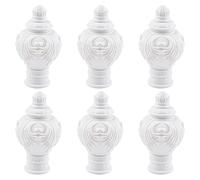 UFURMATE Lot de 6 embouts de rideau, en plastique blanc, embout décoratif pour rail de fenêtre, convient aux tringles à rideaux de 28 mm de diamètre (style classique)