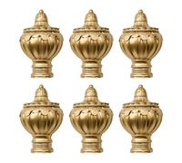 UFURMATE Lot de 6 embouts de tringle à rideaux en plastique doré pour tringle à rideaux - Convient aux tringles à rideaux de diamètre 28 mm (style dentelle)