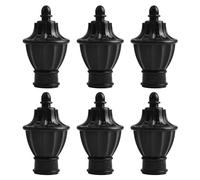 UFURMATE Lot de 6 embouts de tringle à rideaux en plastique noir - Embouts décoratifs pour tringle à rideaux de fenêtre - Convient aux tringles de 28 mm de diamètre (forme de trophée)