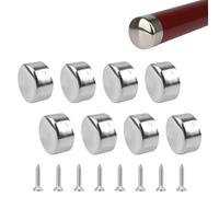 UFURMATE Lot de 8 embouts de main courante ronds en acier inoxydable pour rampe d'escalier 45 mm