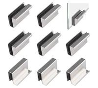 UFURMATE Lot de 8 poignées de tirage de bord de doigt en verre poignée de tirage de doigt d'armoire clips de porte en verre loquet d'armoire pince poignée dissimulée pour porte de vitrine d'exposition