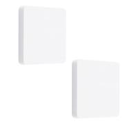 UFURMATE Plaque murale vierge, 2PCS Plaque de trou mural en plastique sans vis 1 groupe Plaque de prise de courant vierge pour interrupteurs de lumière inutilisés (Blanc, 60x60mm)