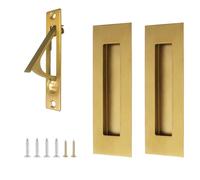 UFURMATE Poignée de porte carrée affleurante et poignée de bord à ressort, 1 ensemble de poignées de porte encastrées en acier inoxydable pour porte coulissante escamotable, quincaillerie pour porte