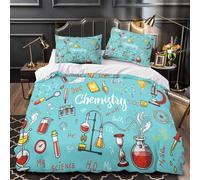 UFVZBNFAN Chemistry Education Housse de Couette Microfibre 3D Imprimée 3 Pièces 2 Taies Super Douce Science Learning Linge de Lit Léger Entretien Facile for Enfants Garçons Ado King（220x240cm）