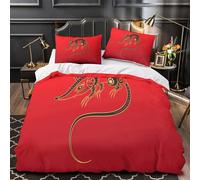 UFVZBNFAN Chinese Zodiac Housse de Couette Microfibre Résistante 3D Imprimé 3 Pièces Éclair Super Douce Ornamental Animal Linge de Lit Léger Hypoallergique for Adultes Enfants Single（140x200cm）